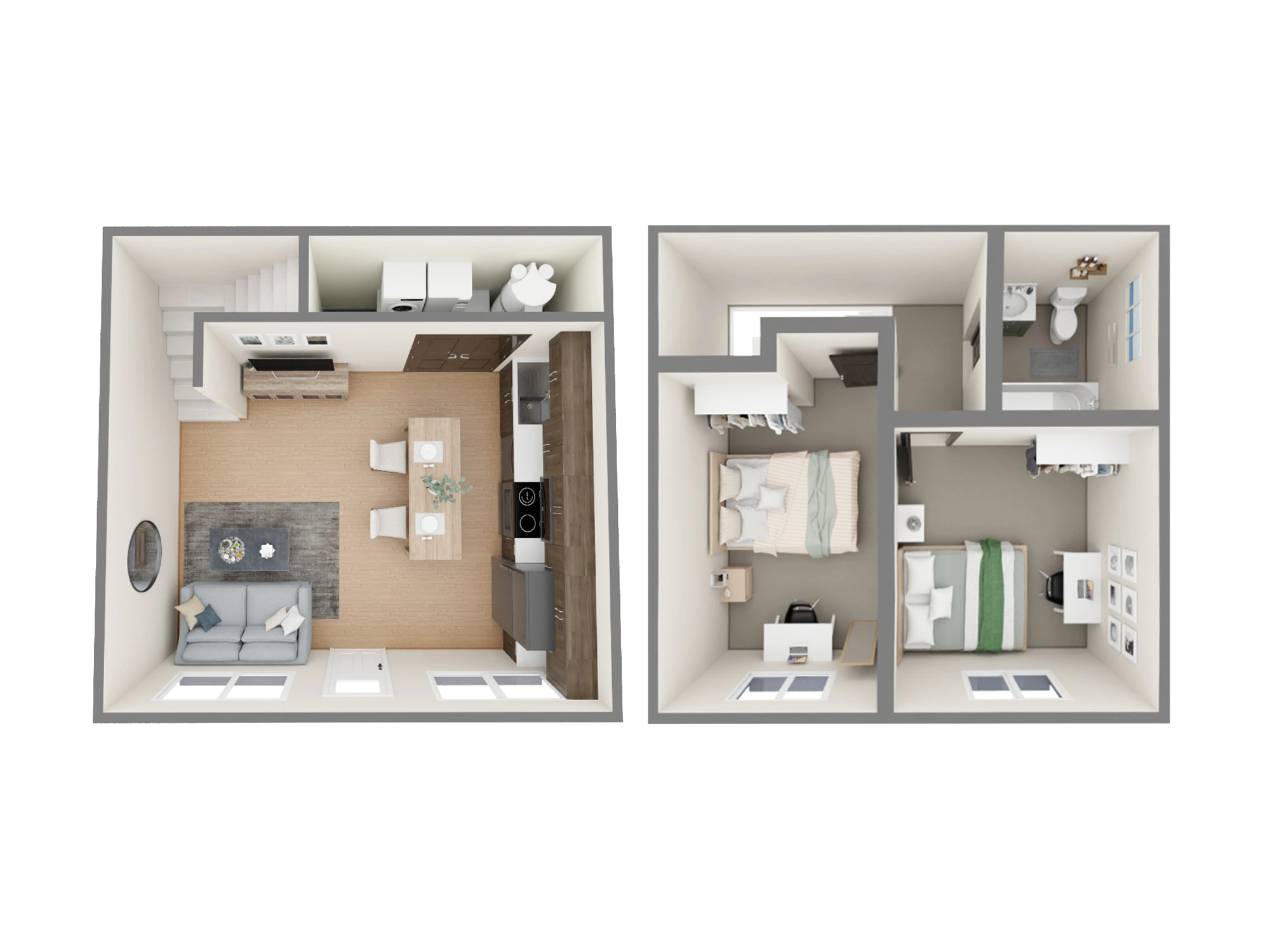 A1 - 2 Bed / 1 Bath - 744 sq. ft - Starting at $690