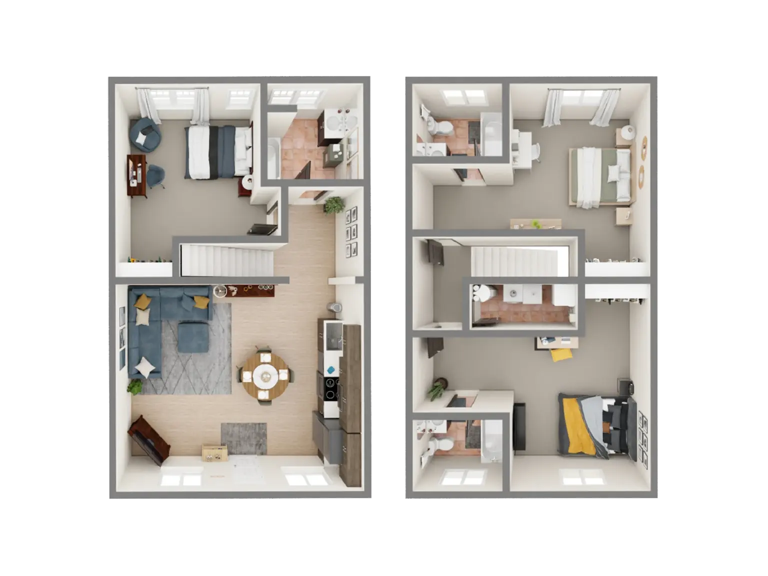 B - 3 Bed  / 3 Bath - 1,490 sq. ft.