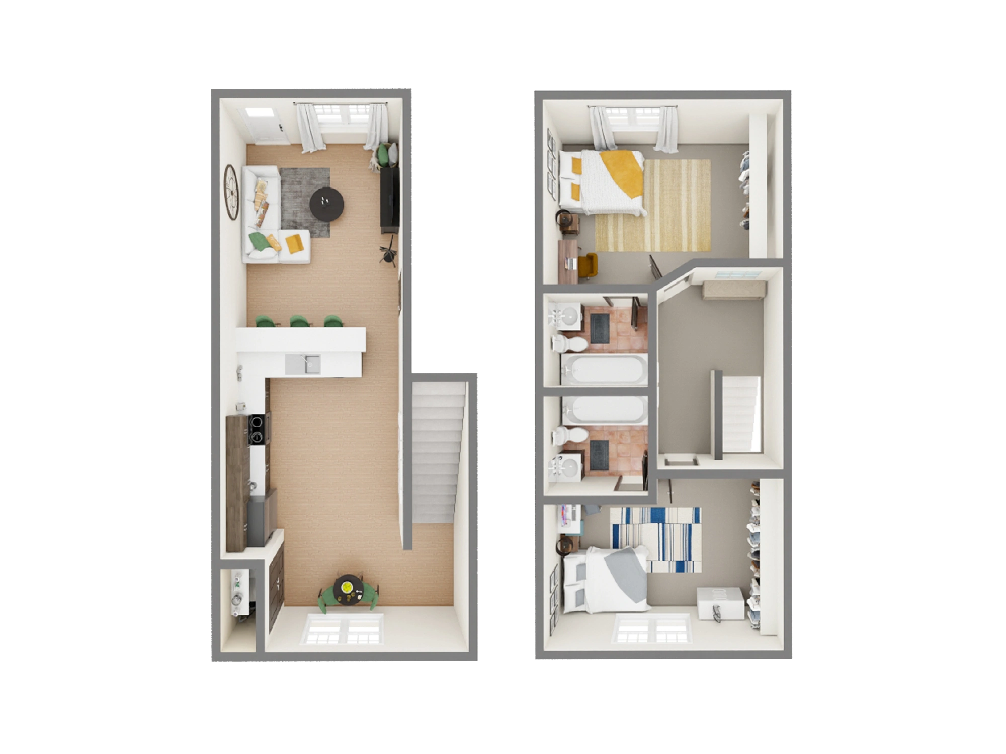 D - 2 Bed / 2 Bath - 1,237 sq. ft - Starting at $845