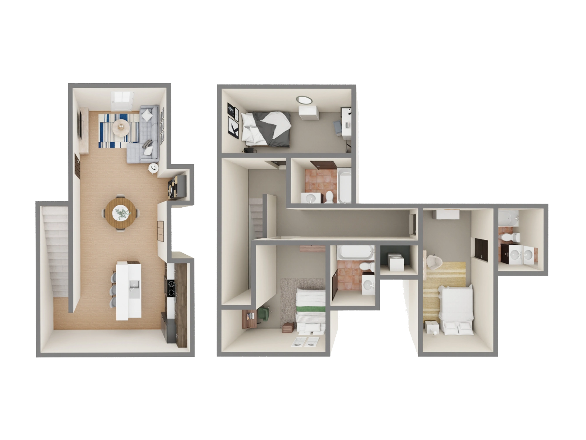 E2 - 3 Bed / 3 Bath - 1,549 sq. ft - Starting at $785